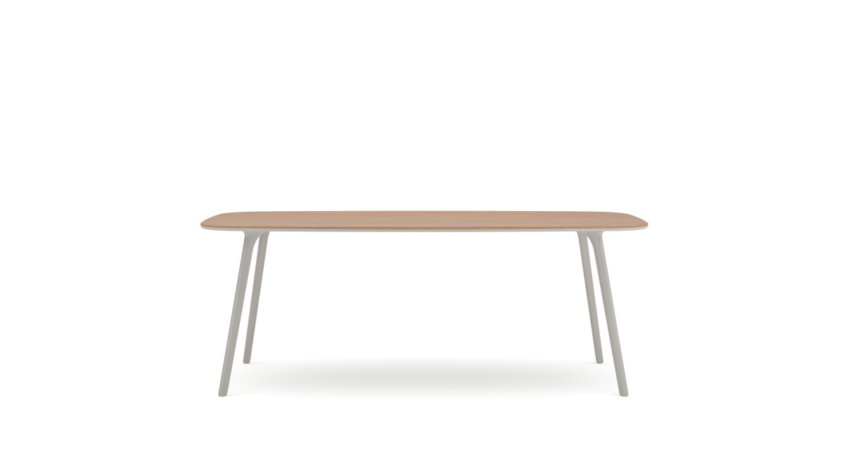 Modus Mix304 Soft Rectangle Table 2000 x 1000 4 legs 1 tops FRONT F1