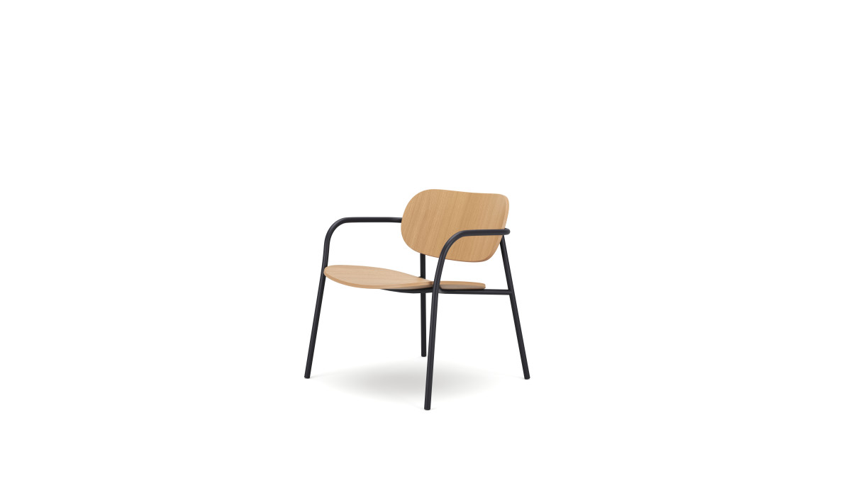 Modus PTU018 PLC Tube lounge Chair Oak F1